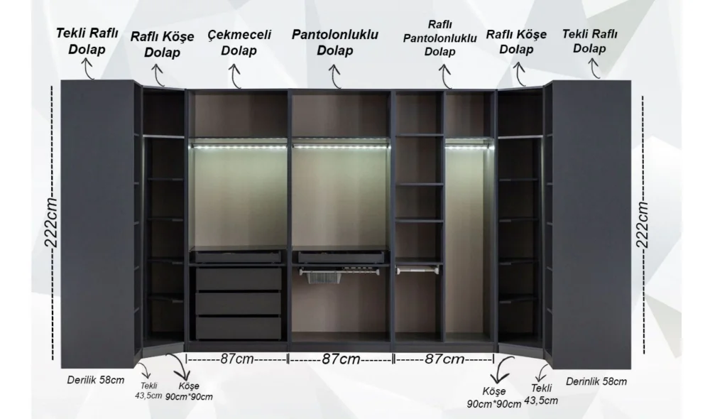 Bronze Giyinme Dolabı
