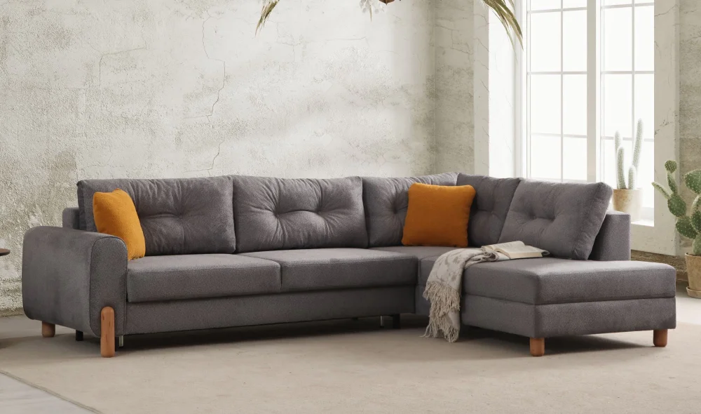 Cunda Antrasit Köşe Koltuk Takımı