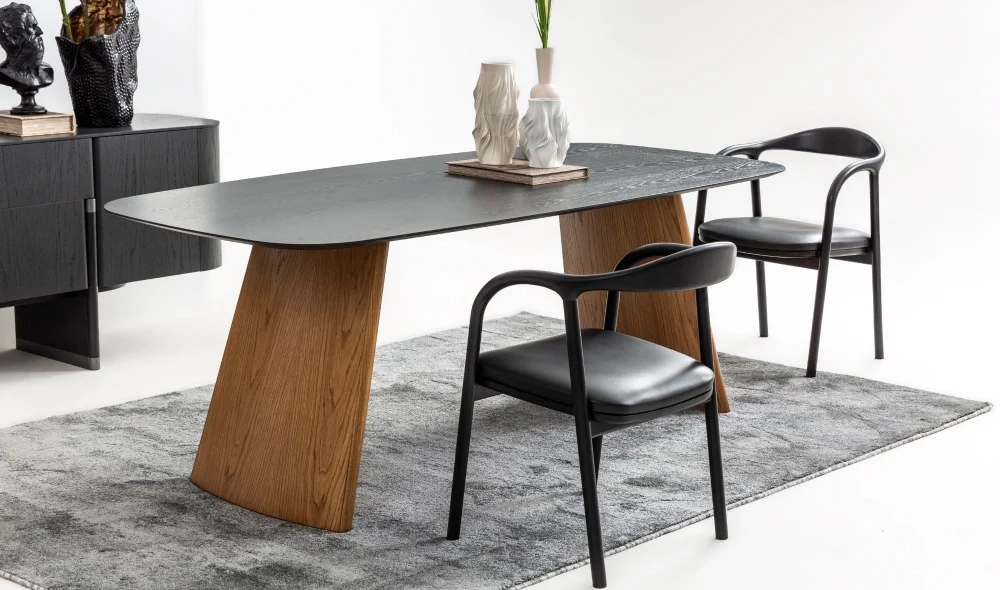 Delta Yemek Odası Takımı (Antrasit-Meşe)