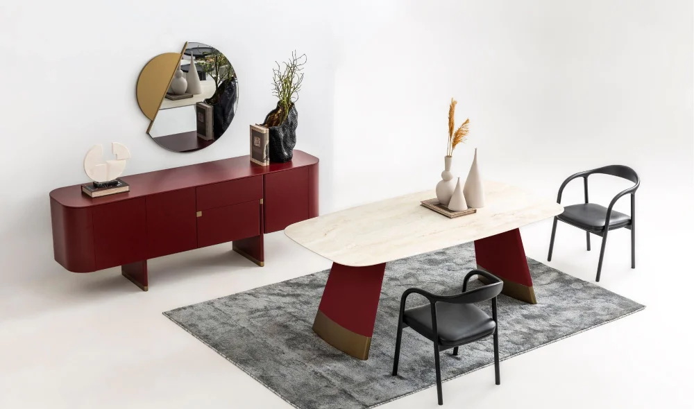 Delta Yemek Odası Takımı (Bordo)