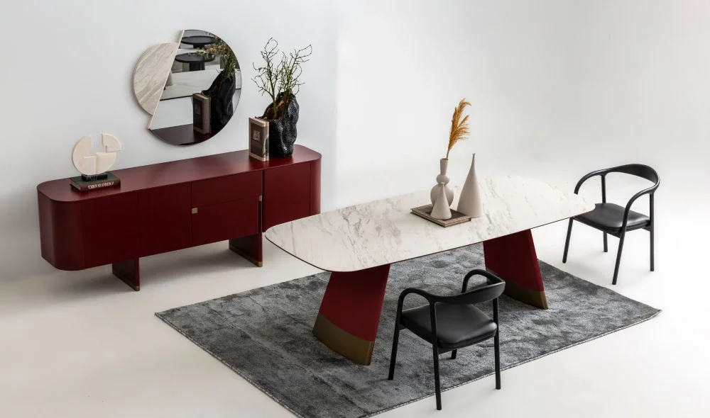 Delta Yemek Odası Takımı (Bordo)