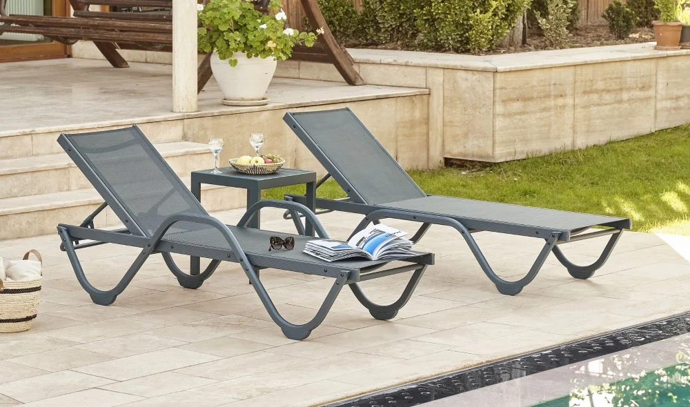 Gala Antrasit Kolsuz Şezlong