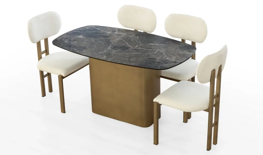 Porselen Elips Mutfak Masası Takımı