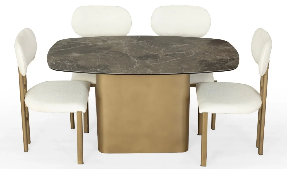 Porselen Elips Mutfak Masası Takımı