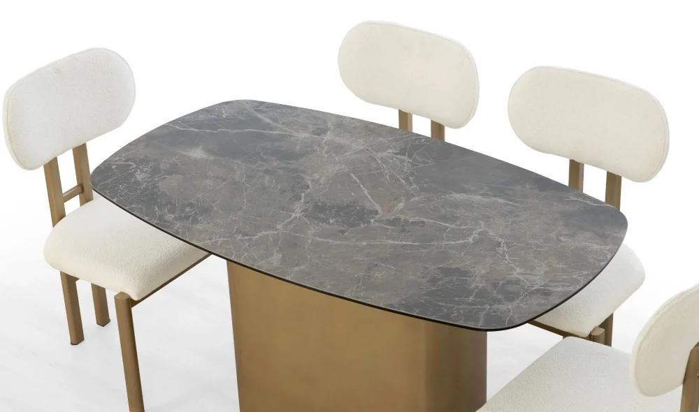 Porselen Elips Mutfak Masası Takımı