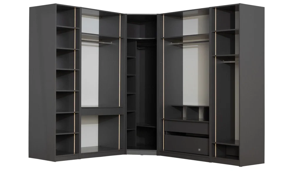 Infinity Köşe Gardrop (Siyah)