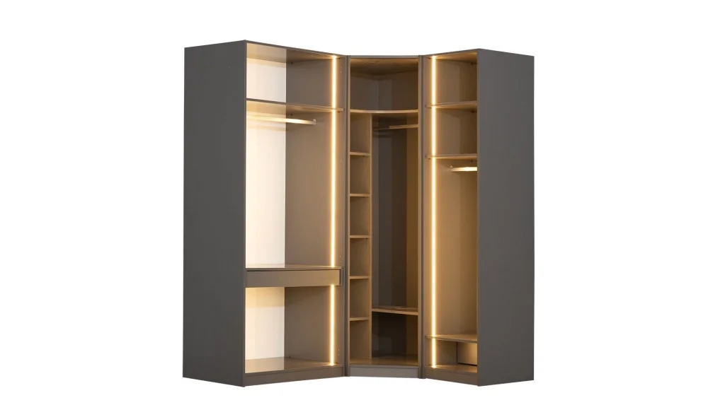 Infinity Köşe Gardrop (Siyah)