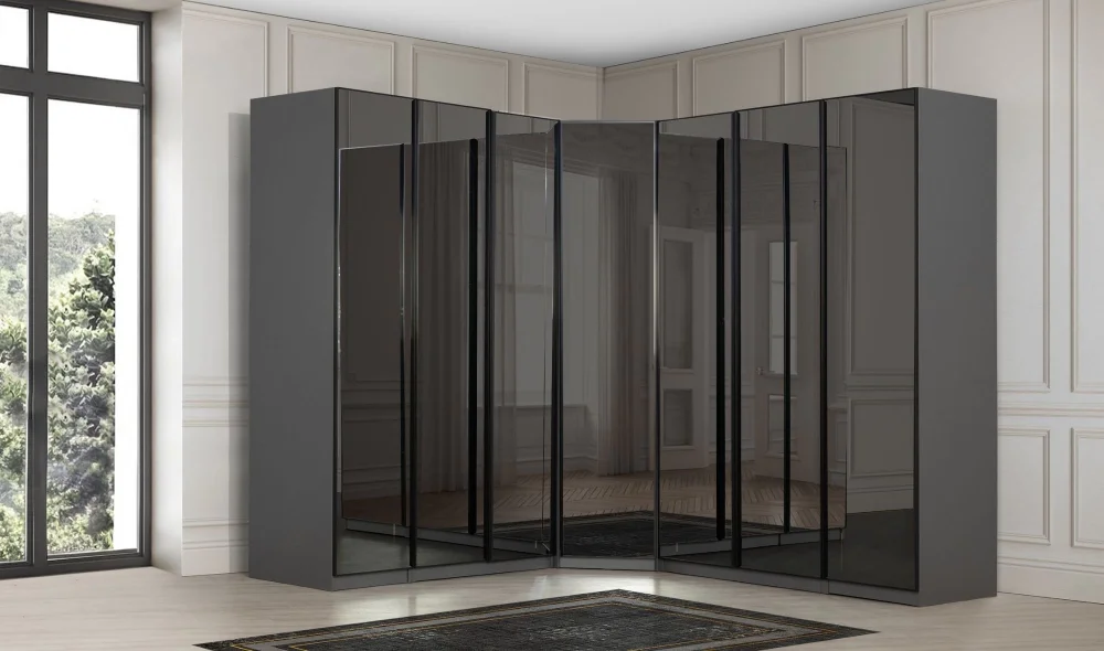 Infinity Köşe Gardrop (Siyah)