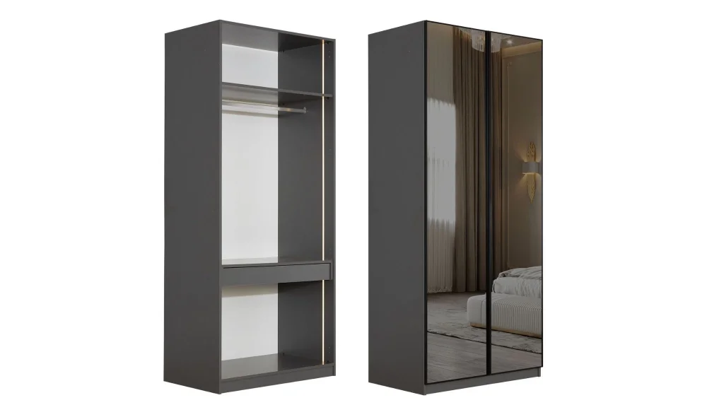 Infinity Köşe Gardrop (Siyah)