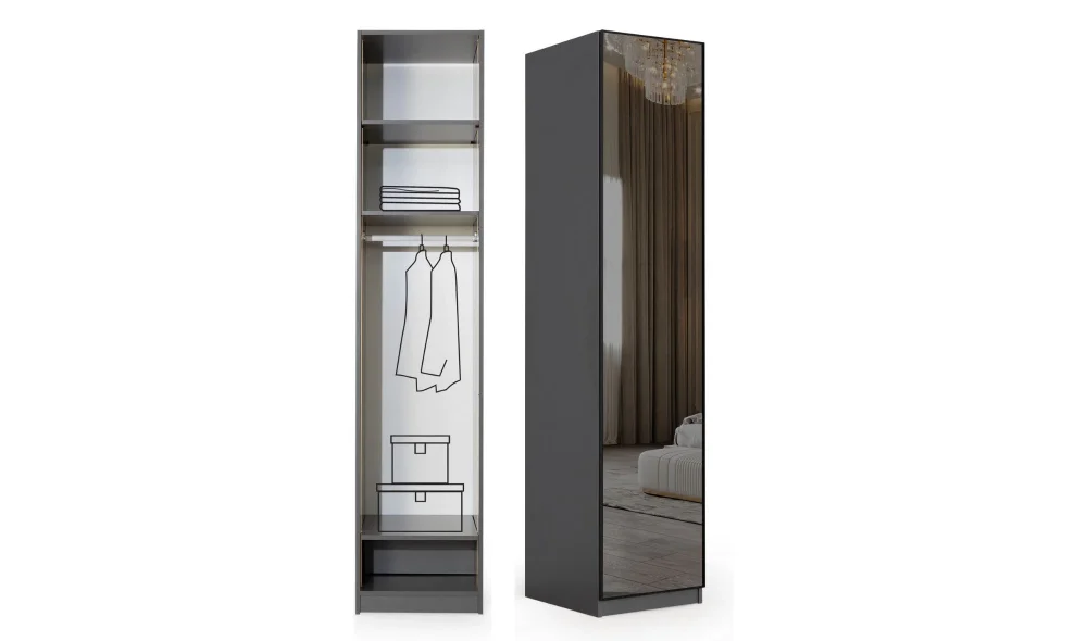 Infinity Köşe Gardrop (Siyah)