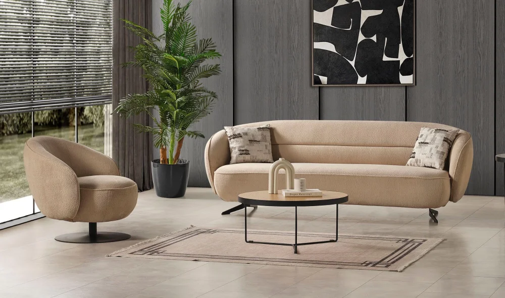 Loft 3lü Koltuk (Açık Kahve)