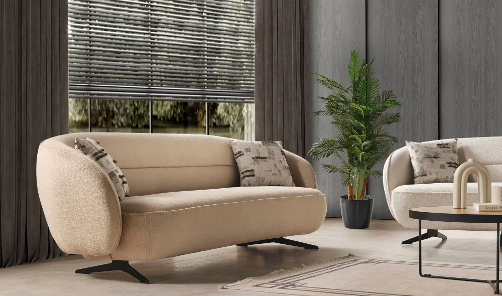 Loft 3lü Koltuk (Açık Kahve)