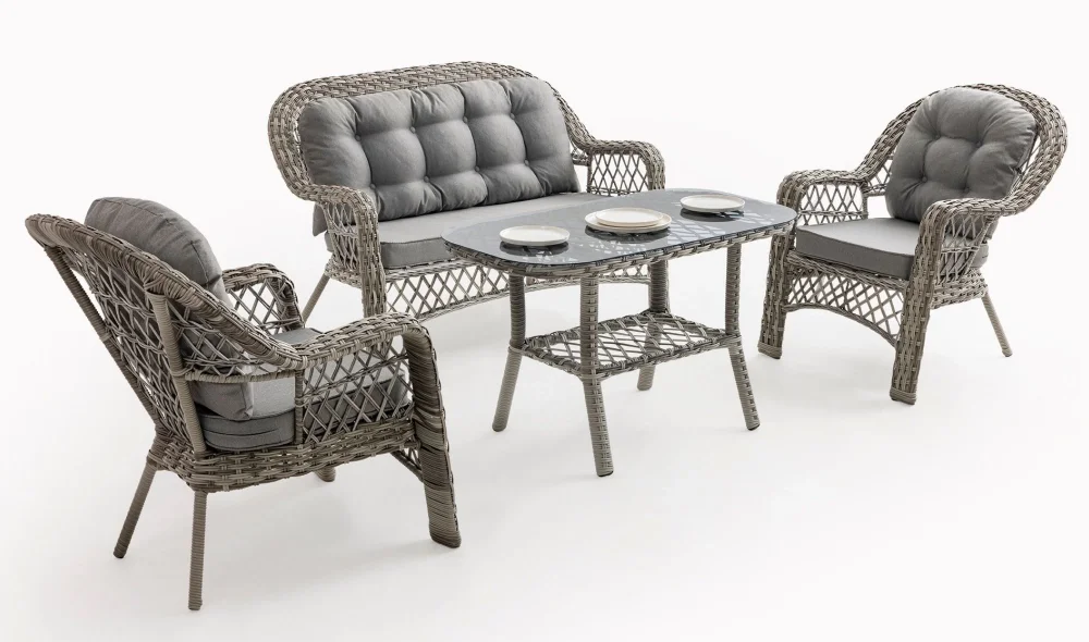 Lora Gri İkili Bahçe ve Balkon Takımı