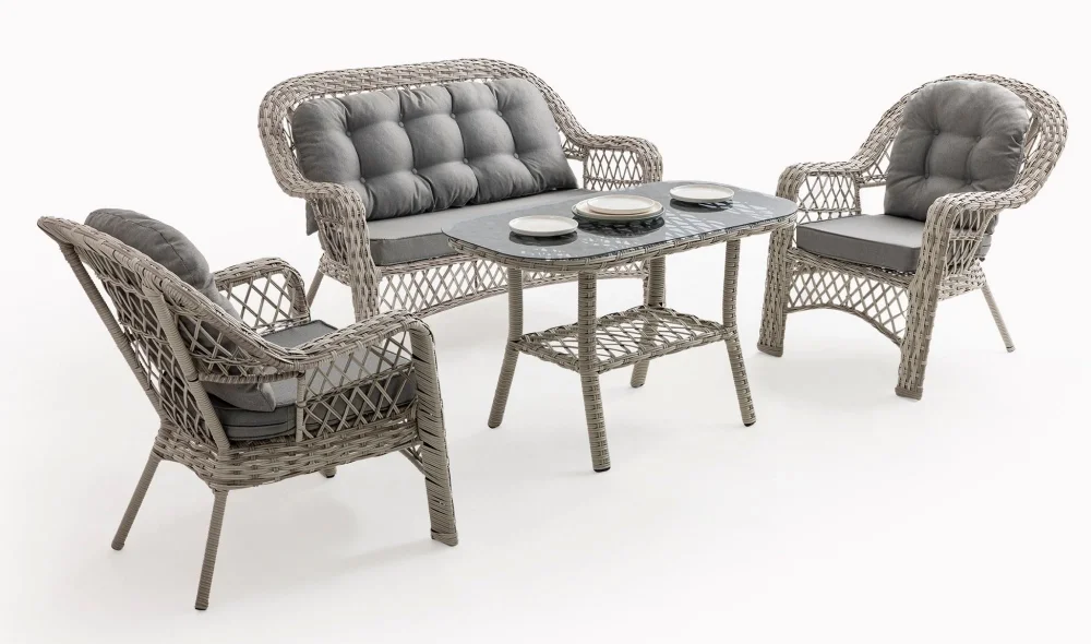 Lora Gri İkili Bahçe ve Balkon Takımı