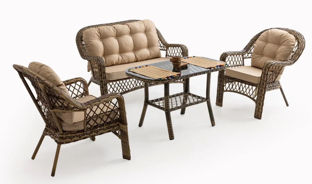 Lora Gri İkili Bahçe ve Balkon Takımı