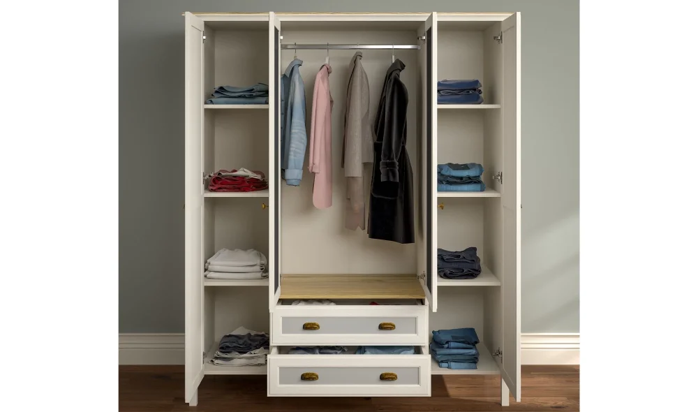 Misto 4 Kapaklı Ledli Gardrop