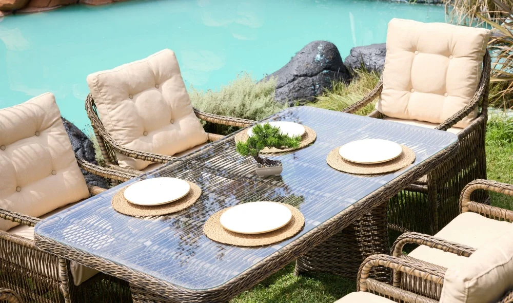 Monaco Berlin Bahçe ve Balkon Masa Seti (Kahve)