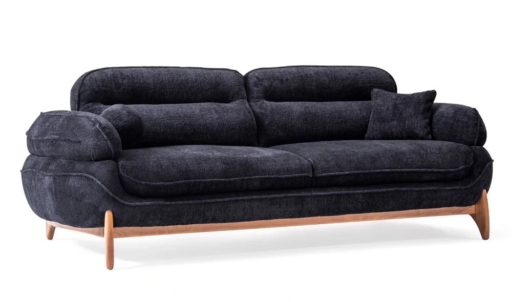 Mustang Antrasit 3lü Koltuk