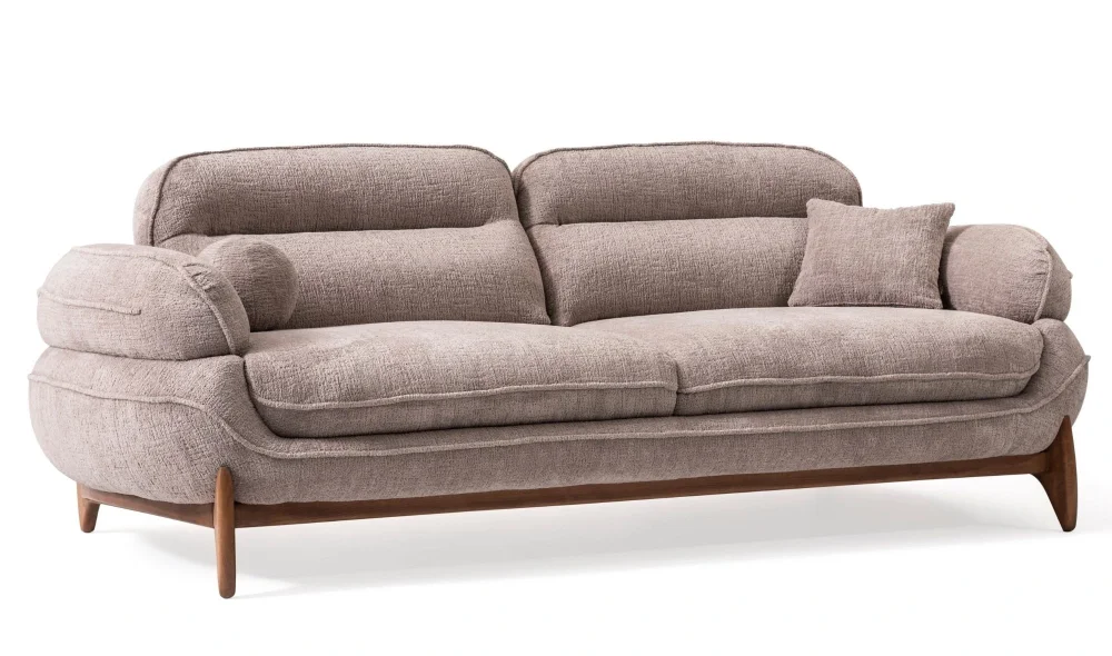 Mustang Bej 3lü Koltuk