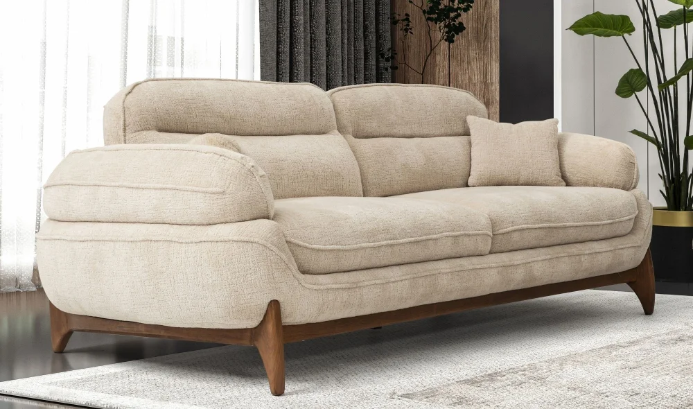 Mustang Beyaz 3lü Koltuk