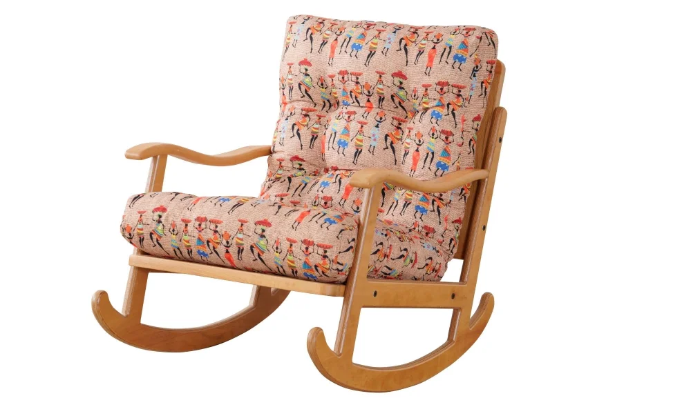 Naturel Kareli Sallanır Koltuk