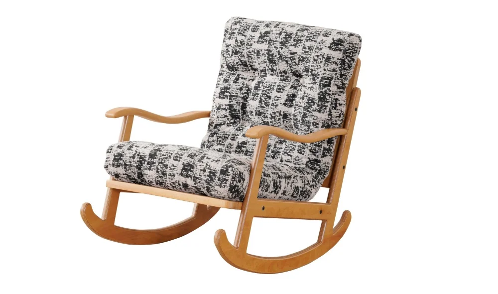 Naturel Kareli Sallanır Koltuk