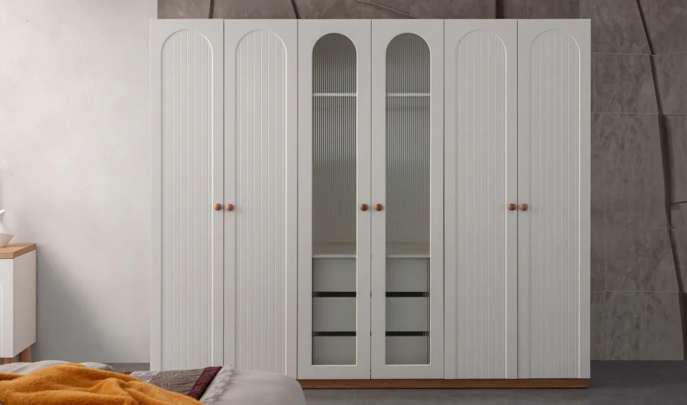 Nervür 6 Kapaklı Gardrop