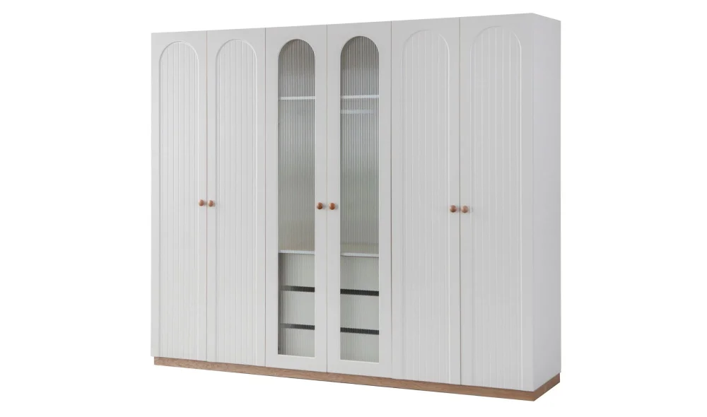 Nervür 6 Kapaklı Gardrop