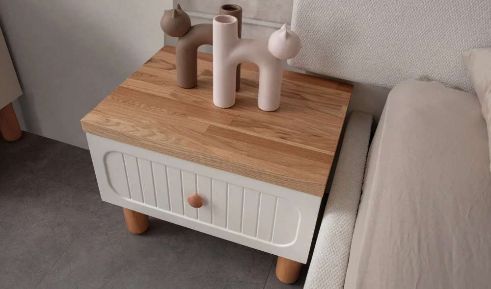 Nervür Beyaz Yatak Odası Takımı