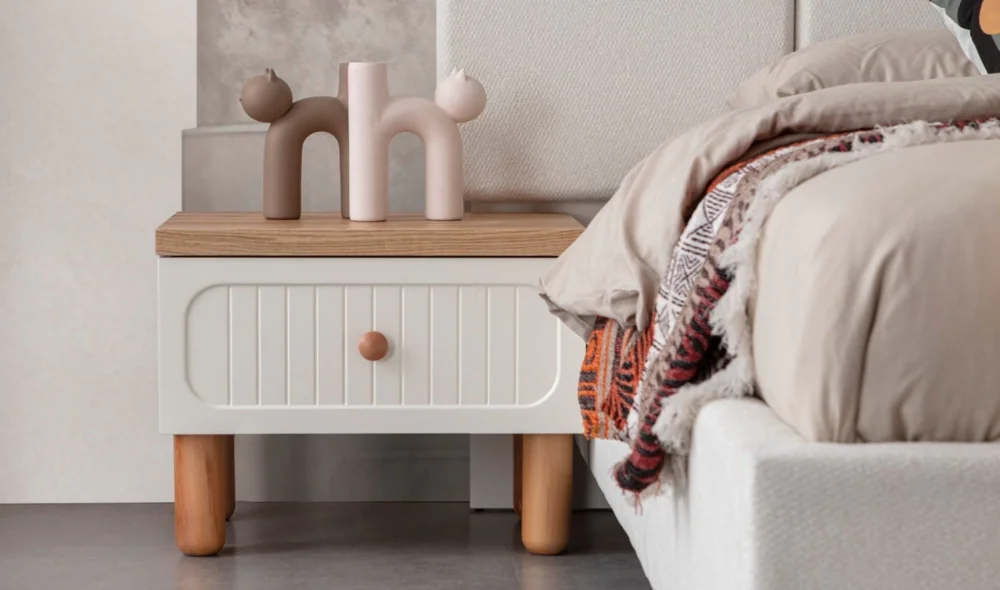 Nervür Beyaz Yatak Odası Takımı