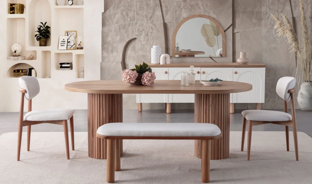 Nervür Yemek Masası Takımı