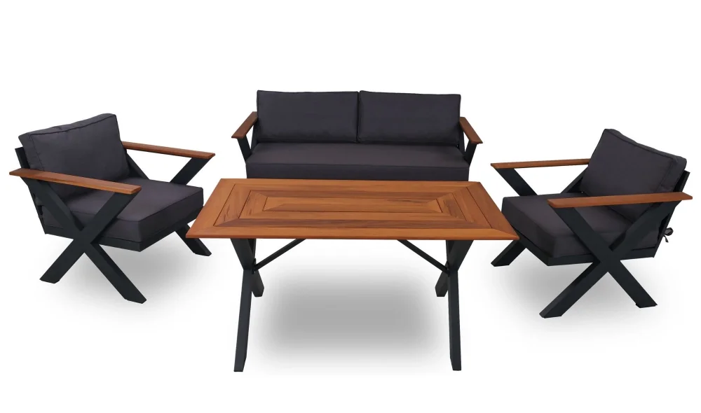 New York İroko Bahçe ve Balkon Takımı (Antrasit)