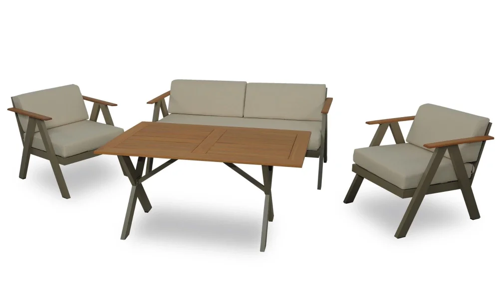 Nidya İroko Bahçe ve Balkon Takımı (Antrasit)