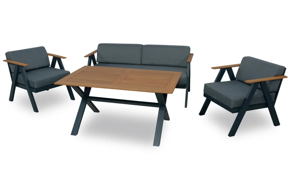 Nidya İroko Bahçe ve Balkon Takımı (Antrasit)