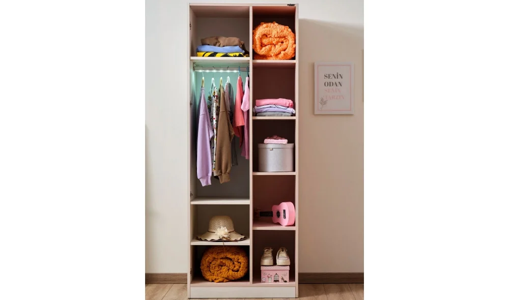 Nora Tek Kapaklı Dolap (Açık Raflı)