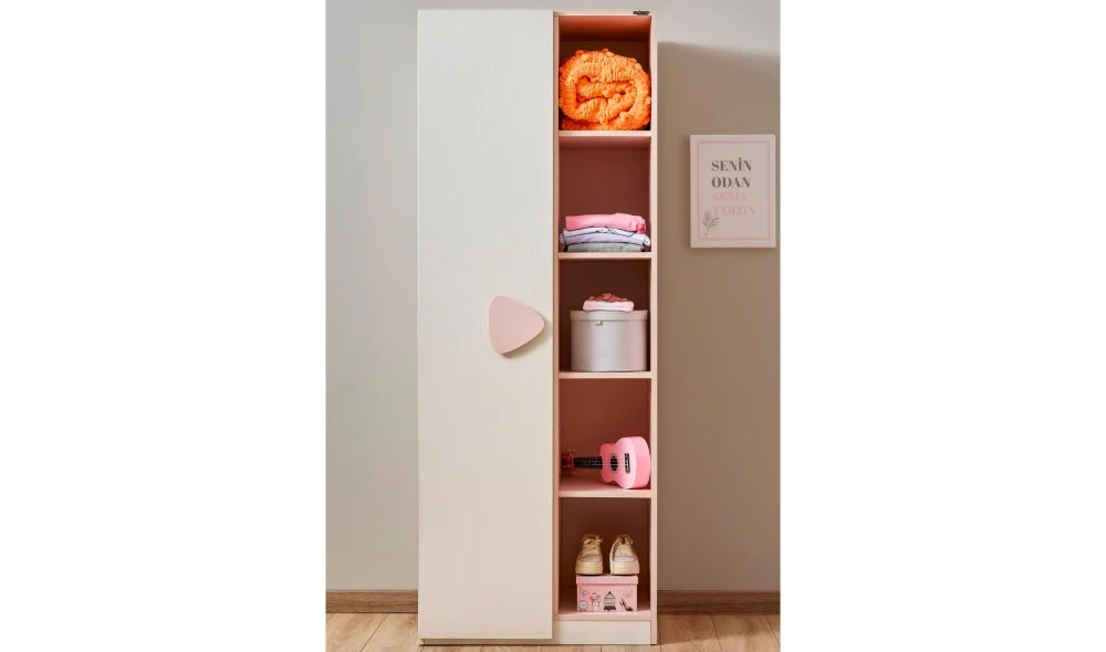 Nora Tek Kapaklı Dolap (Açık Raflı)