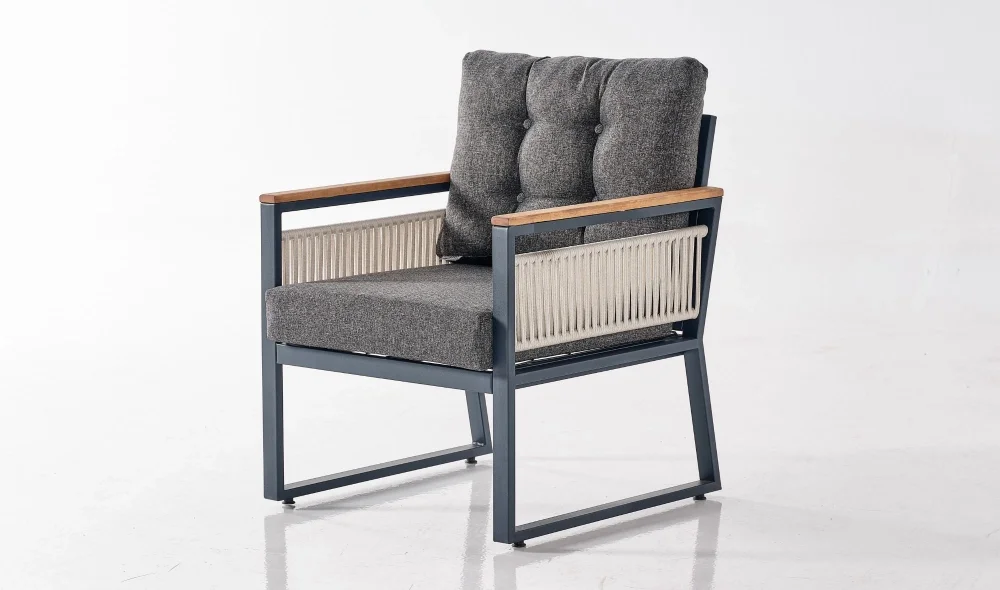 Palma Antrasit Üçlü Bahçe ve Balkon Takımı