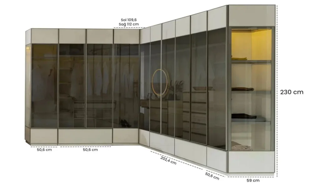 Pamukkale 6 Kapaklı Gardrop