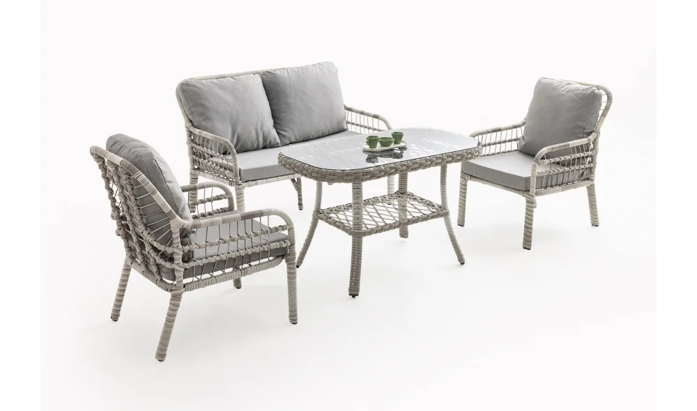 Pisa Bahçe ve Balkon Takımı (Beyaz - İkili)