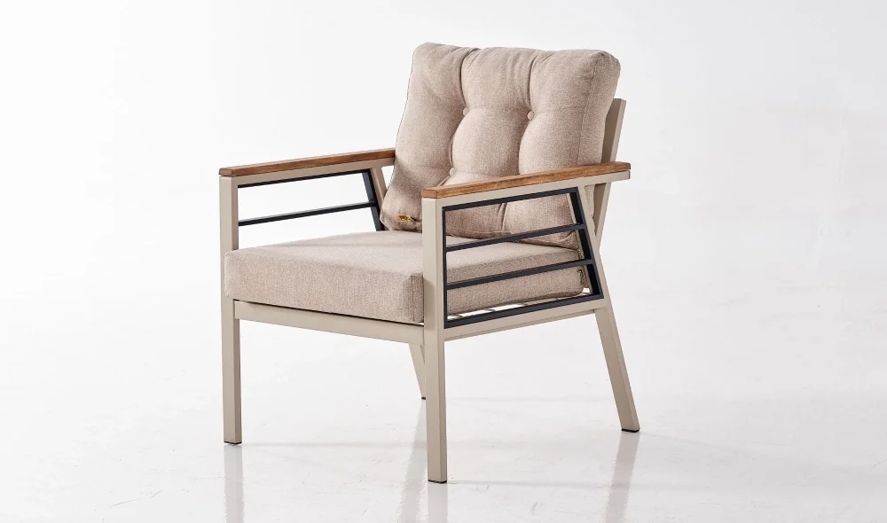 Praga Krem Üçlü Bahçe ve Balkon Takımı