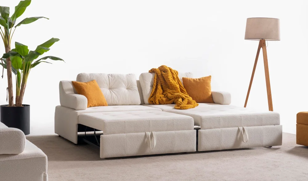 Rest Açılır Yataklı Modüler 2li Kollu Kanepe