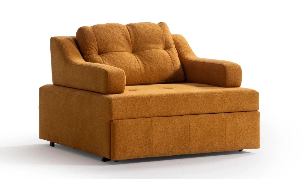 Rest Kollu Açılır Yataklı Tekli Hardal Koltuk