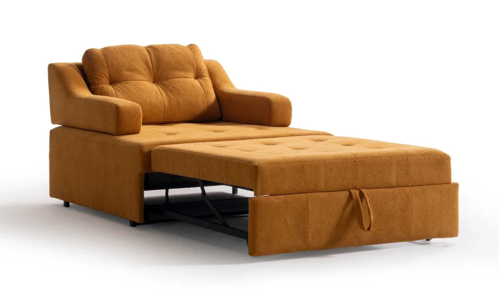 Rest Kollu Açılır Yataklı Tekli Hardal Koltuk