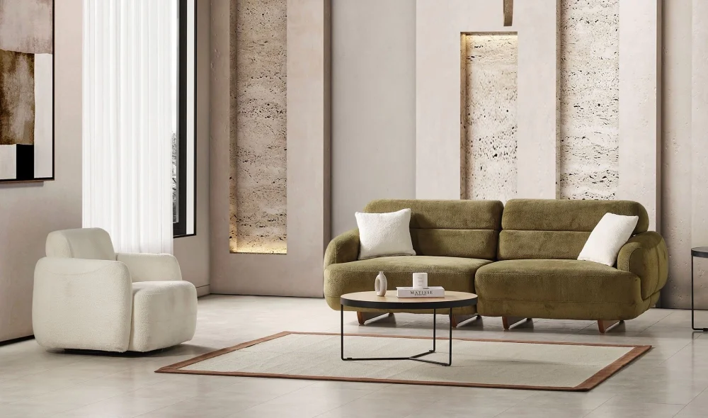 Sedef Yeşil 3lü Koltuk