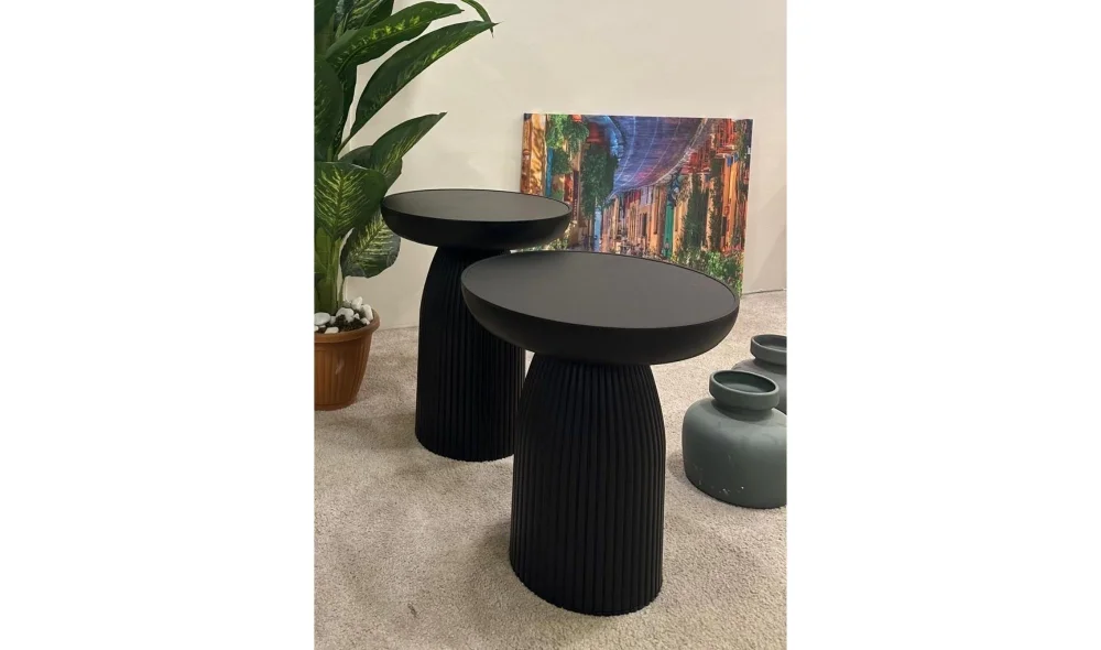 Siyah 2li Mantar Sehpa