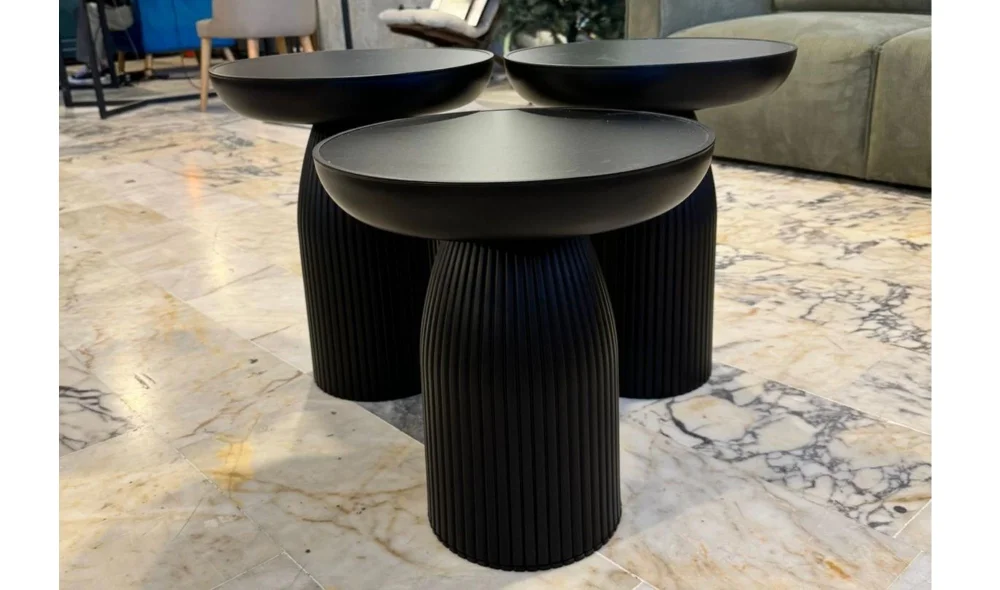 Siyah 3lü Mantar Sehpa