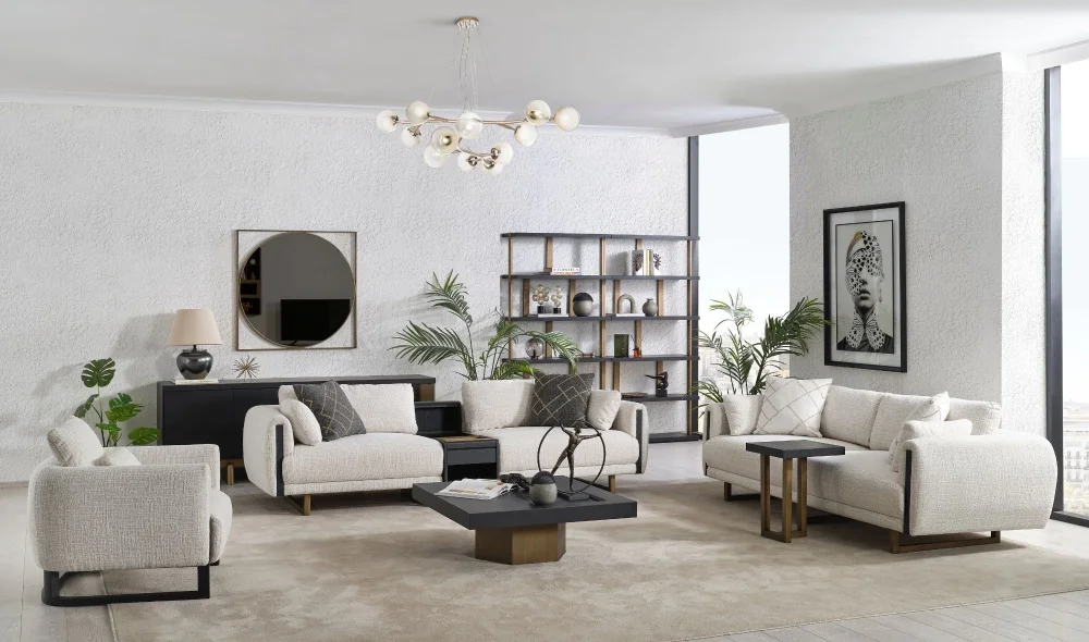 Stella 3lü Krem Koltuk