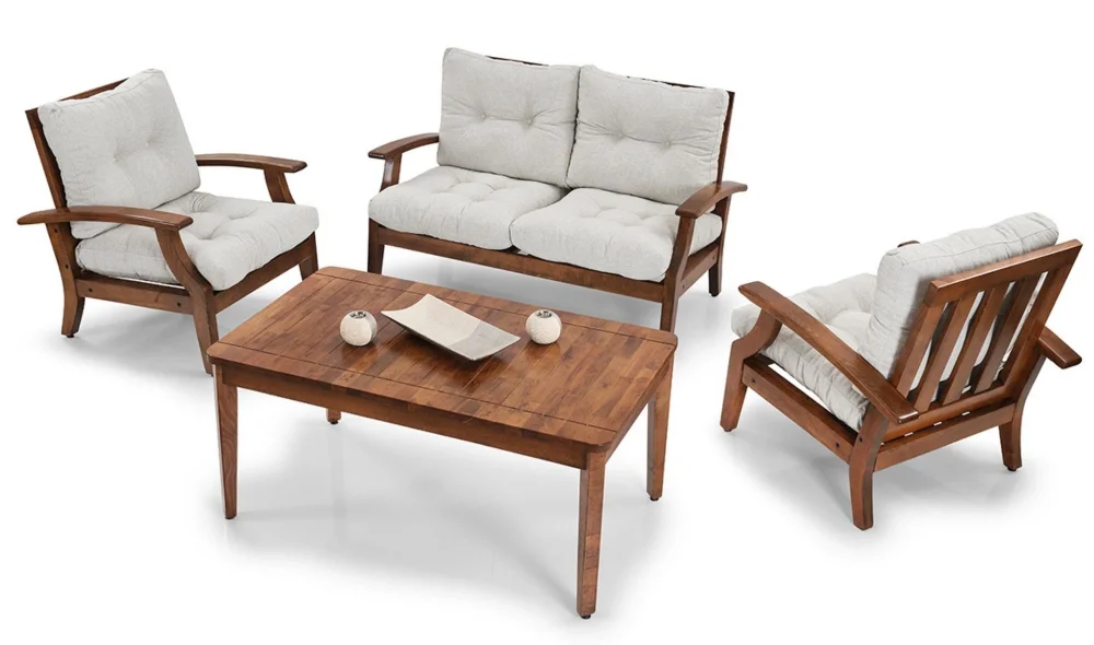 Teras Beyaz 4 Oturumlu Bahçe ve Balkon Takımı