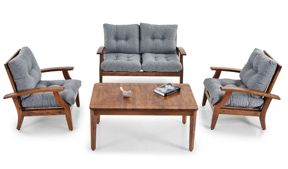 Teras Gri 4 Oturumlu Bahçe ve Balkon Takımı