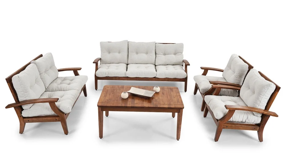 Teras Beyaz 5 Oturumlu Bahçe ve Balkon Takımı